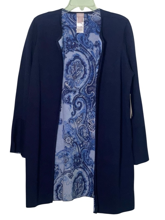 Chico's Sweaters - NWT-Chico's Navy Open Front reversible Cardigan. Size 2